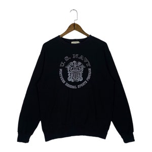 Vintage 90-tals Avirex USN Stonewashed Sweatshirt Rund hals Röd Stor Logotyp Pullover Tröja Storlek XL bild 1