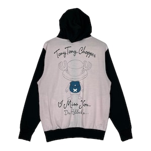 Vintage Japanese Anime Manga Tony Full Zip Hoodie Pink And Black Japan Animated Pullover Jumper Size M