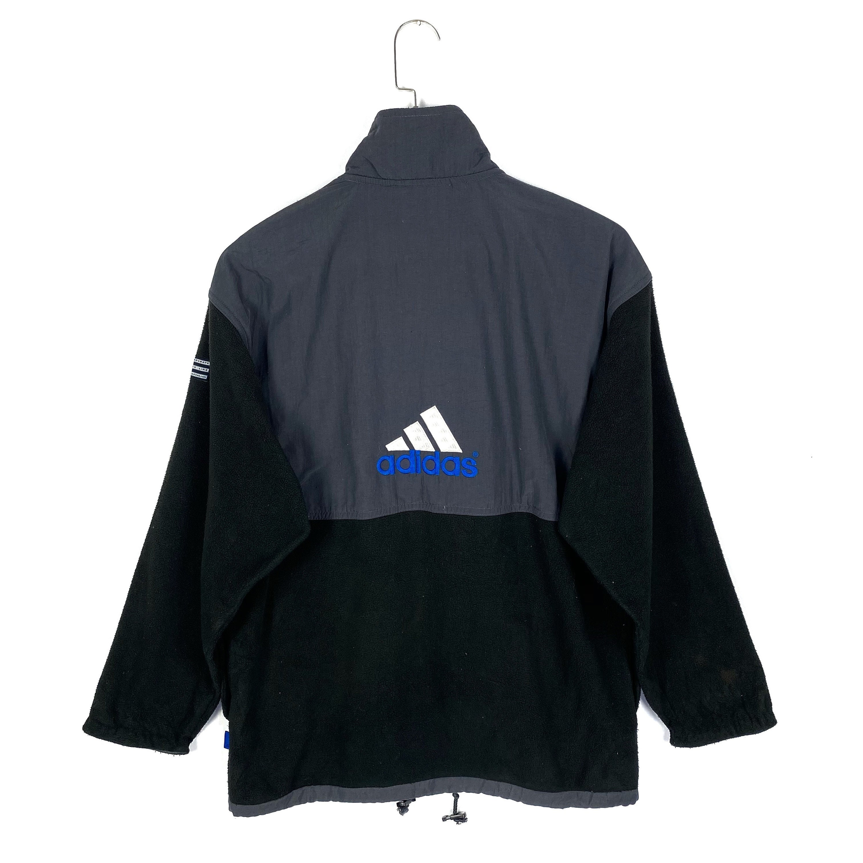 Vintage 90s Adidas Fleece Zip-up Pullover Jacket, Embroidered Logo
