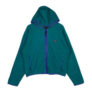 Vintage 90s Levi&#39;s Fleece Full Zip Hoodie Sweater Green Made In Taiwan Pullover Jumper Size M