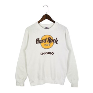 Moletom vintage dos anos 90 Hard Rock Cafe Chicago com gola redonda feito nos EUA, tamanho M