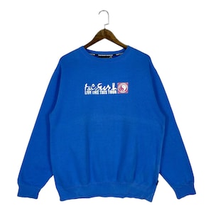 Vintage T&C Surf Design Sweatshirt Crewneck Big Logo Surfing Clothing Blue Pullover Jumper Size L