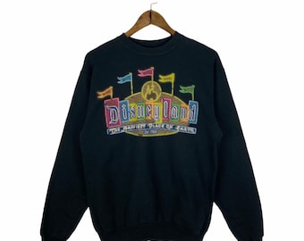 Vintage Disneyland Resort Crewneck Sweatshirt Black Made In Honduras Pullover Jumper Size M