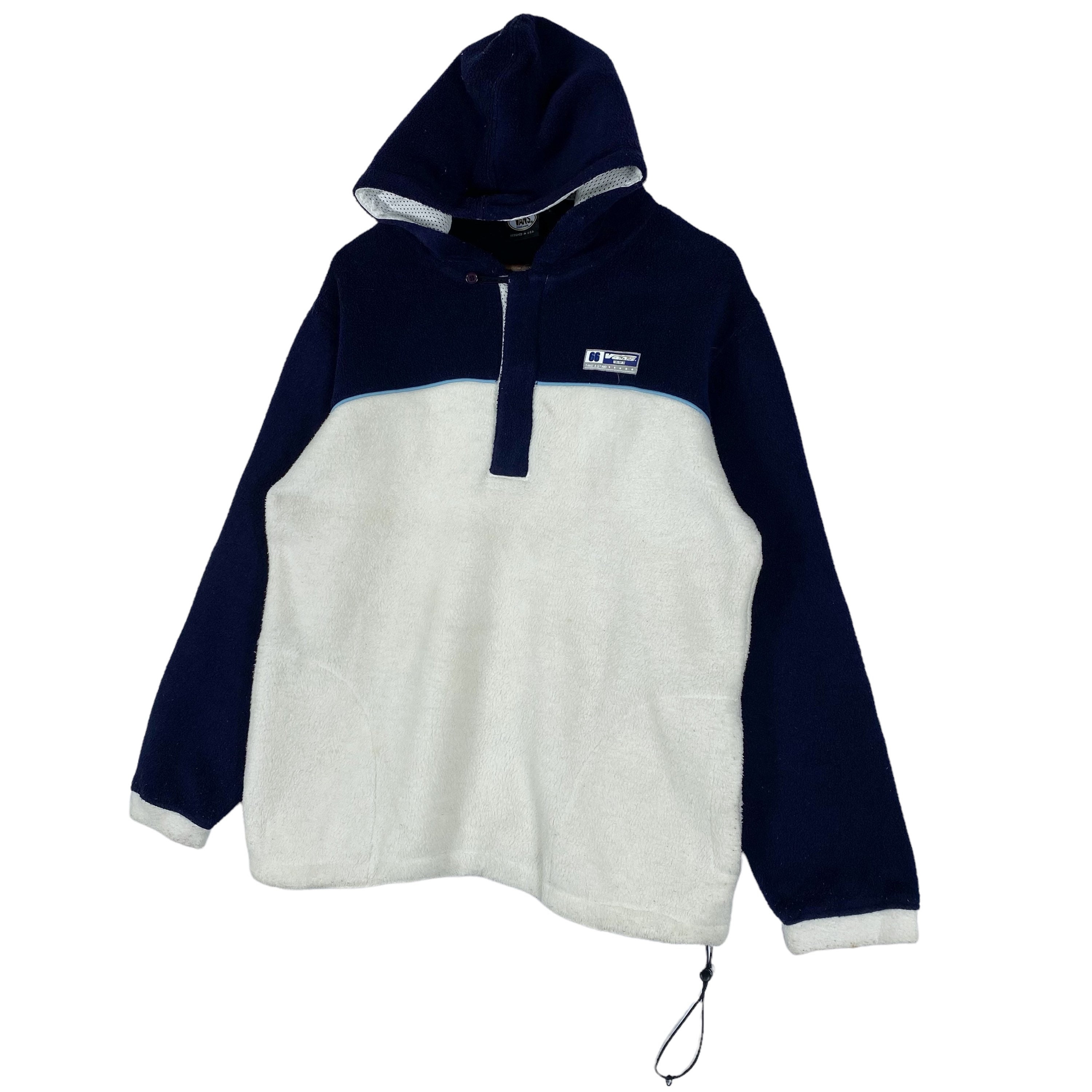 Vintage Vans Fleece Half Zip Hoodie Sweater Pullover Jumper Size L