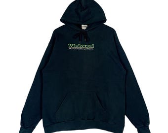 Vintage Washougal Motocross National Hoodie Sweater Embroidery Big Logo Pullover Jumper Size M