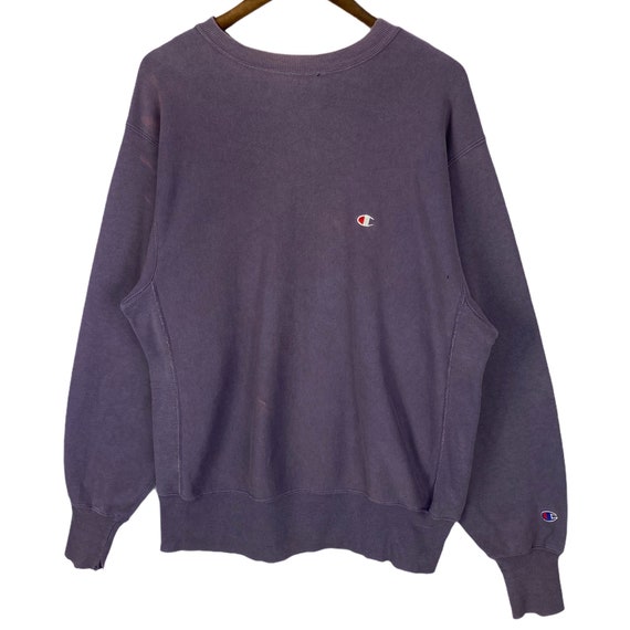Vintage 90s Champion Reverse Weave Sweatshirt Purple Small Embroidery Logo Pullover Jumper Size L Etsy