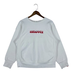 Vintage 90s Devilock Sweatshirt Crewneck White Heavyweight Cotton Back Hit Made In USA Pullover Jumper Size M