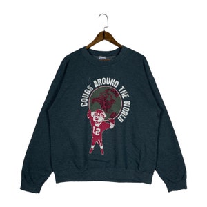 Vintage Cougars WSU Greek Week Crewneck Sweatshirt Back Hit Dark Grey Spellout Pullover Jumper Size L
