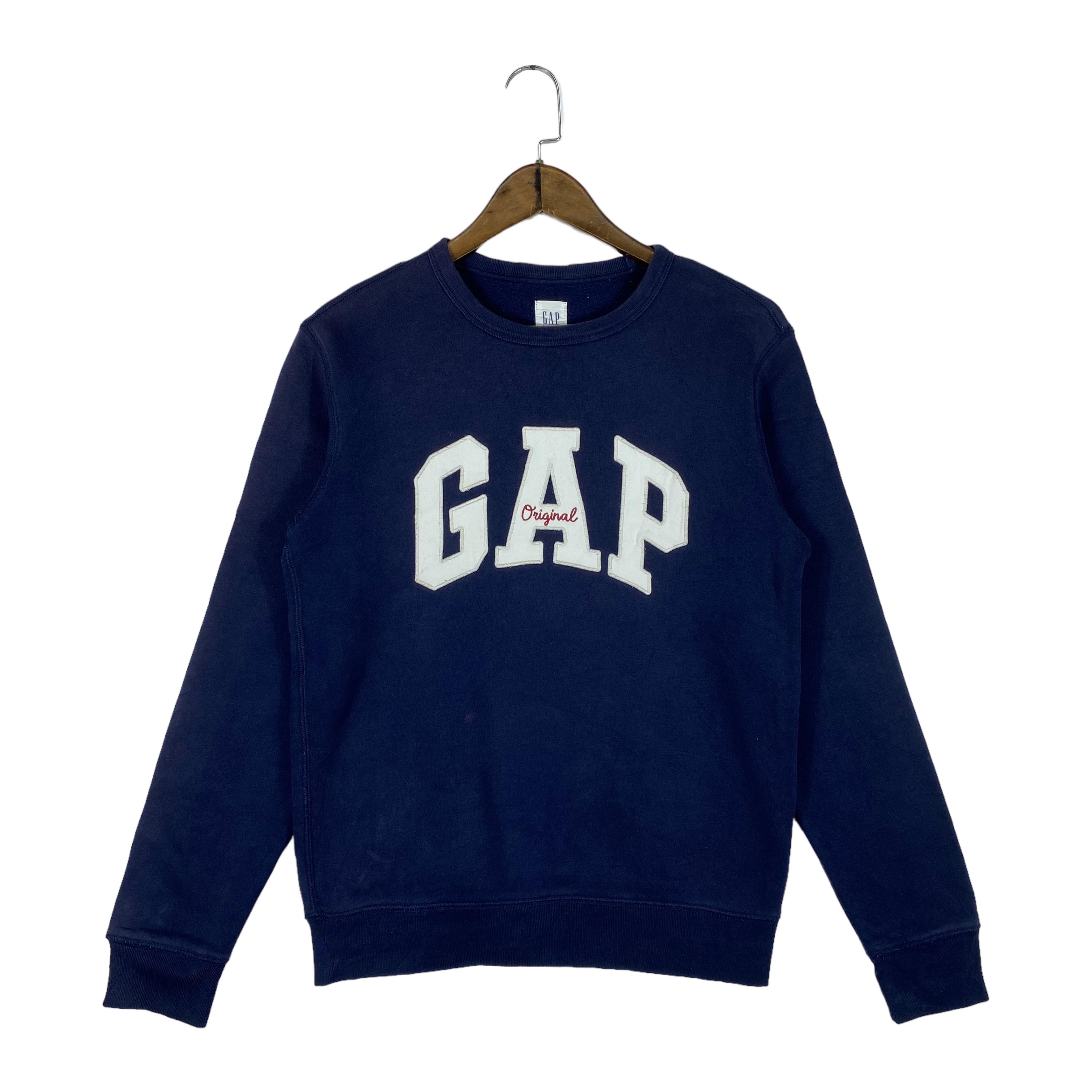 Vintage Gap Original Sweatshirt Crewneck Big Logo Embroidery Navy Blue Made in Cambodia Pullover Jumper Size XXS Etsy
