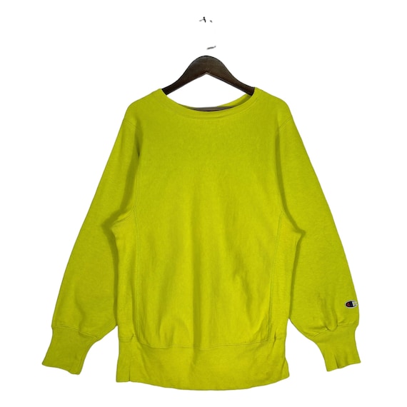Vintage 90s Champion Reverse Weave Sweatshirt Crewneck Neon Green Made in USA Pullover Jumper Size S Etsy Australia