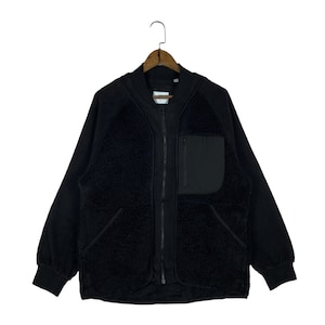 White Mountaineering Uniqlo Fleece Sweater Black Full Zip Bomber Jacket Size M