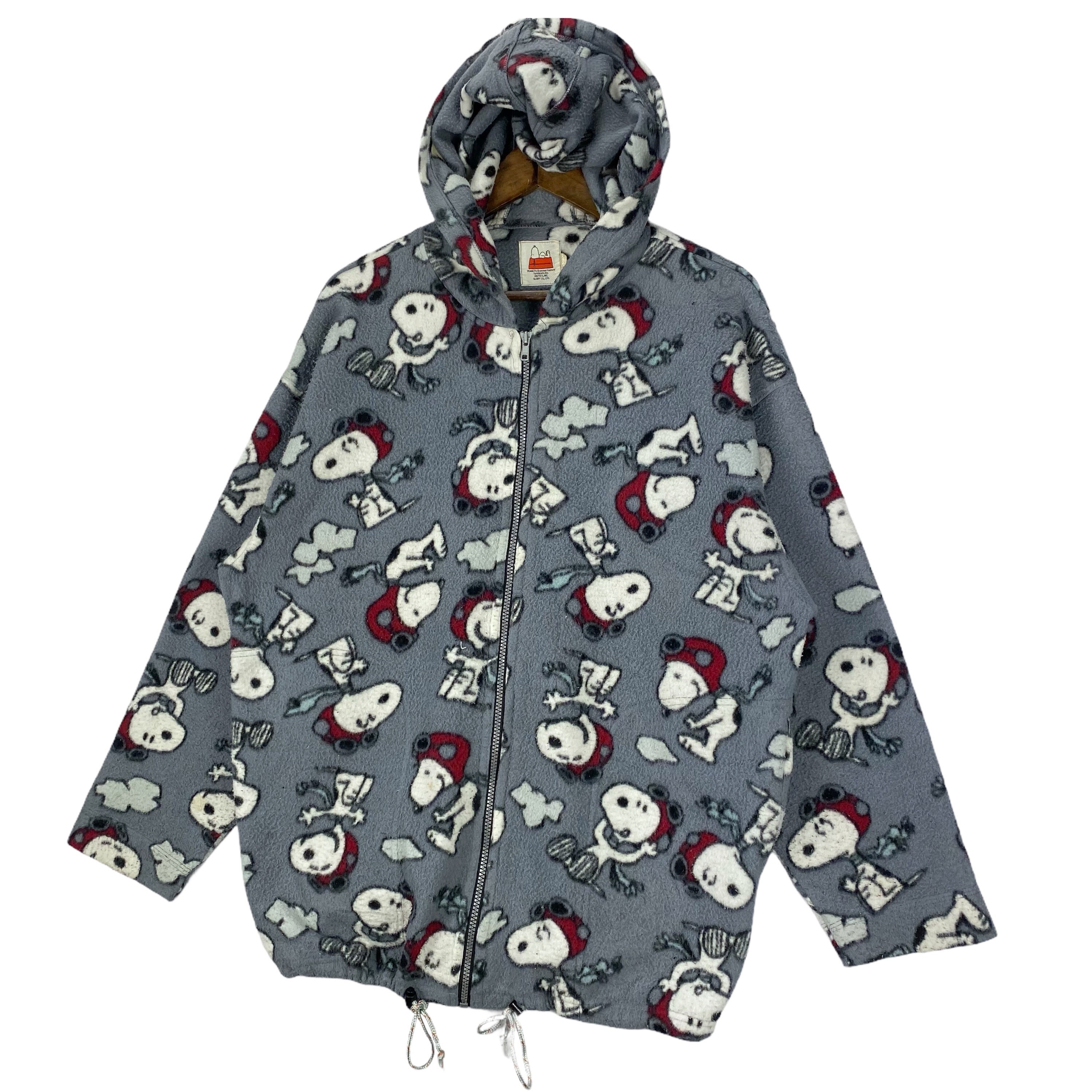 Vintage Peanuts Snoopy All Over Print Fleece Hoodie Sweater Etsy UK