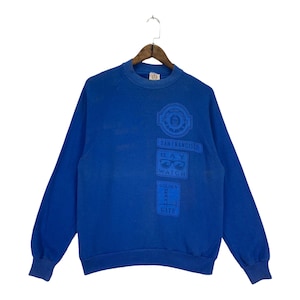 Vintage 90s San Francisco California  Sweatshirt Big Logo Bay Watch Pullover Jumper Size M