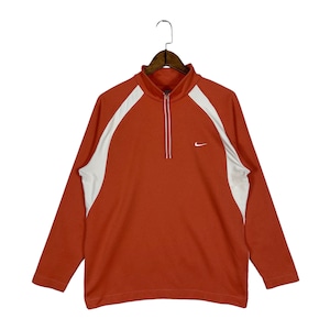 NIKE GOLF ナイキゴルフ ハーフジップ　ゴルフシャツ　L オレンジ NIKE ナイキ ゴルフ GOLF ゴルフウェア 半袖 ポロシャツ メンズ