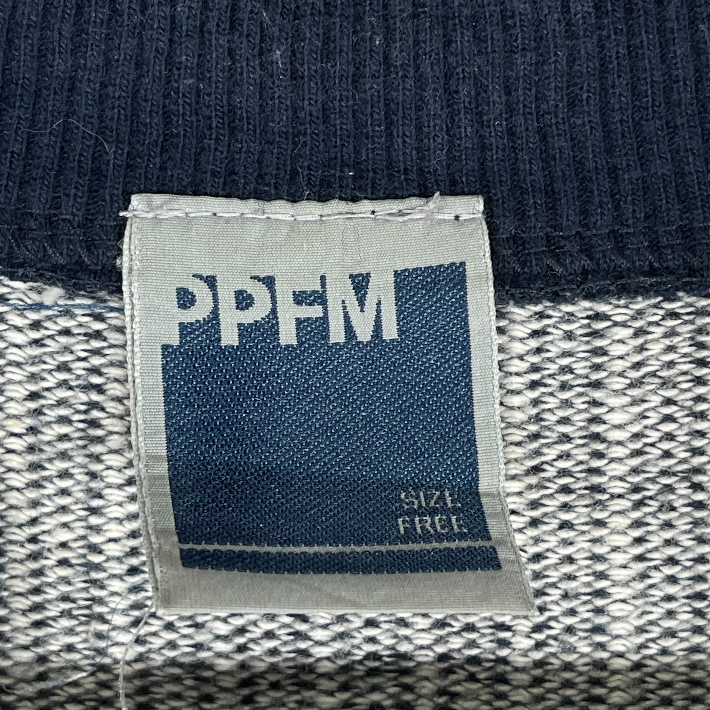 Vintage PPFM Zipper Sweater, Blue Striped Pullover, Japanese Brand