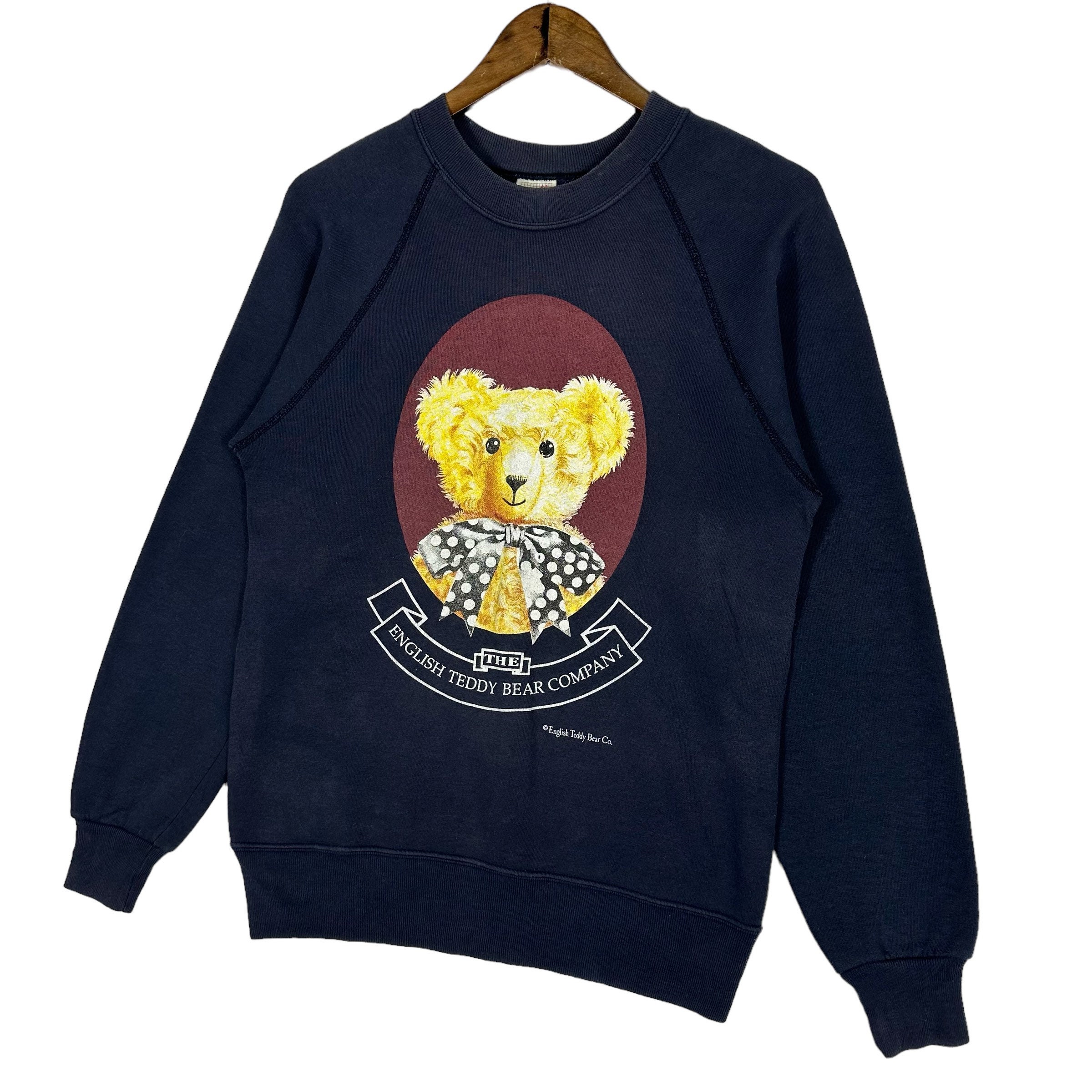 Vintage 80s English Teddy Bear Company Sweatshirt Crewneck Blue 