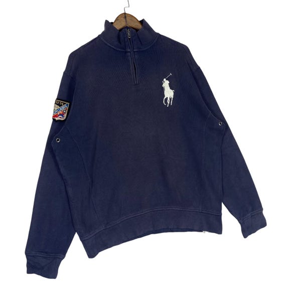 Vintage Polo Ralph Lauren Big Pony Quarter Zip Sweatshirt, Navy