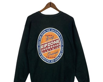 Vintage 90s Ripzone Snowboard Clothing Sweatshirt Crewneck Big Logo Pullover Jumper Size M