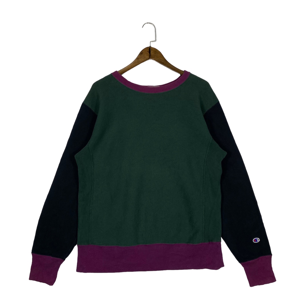 Vintage Champion Reverse Weave Colorblock Sweatshirt, Size XL - Etsy
