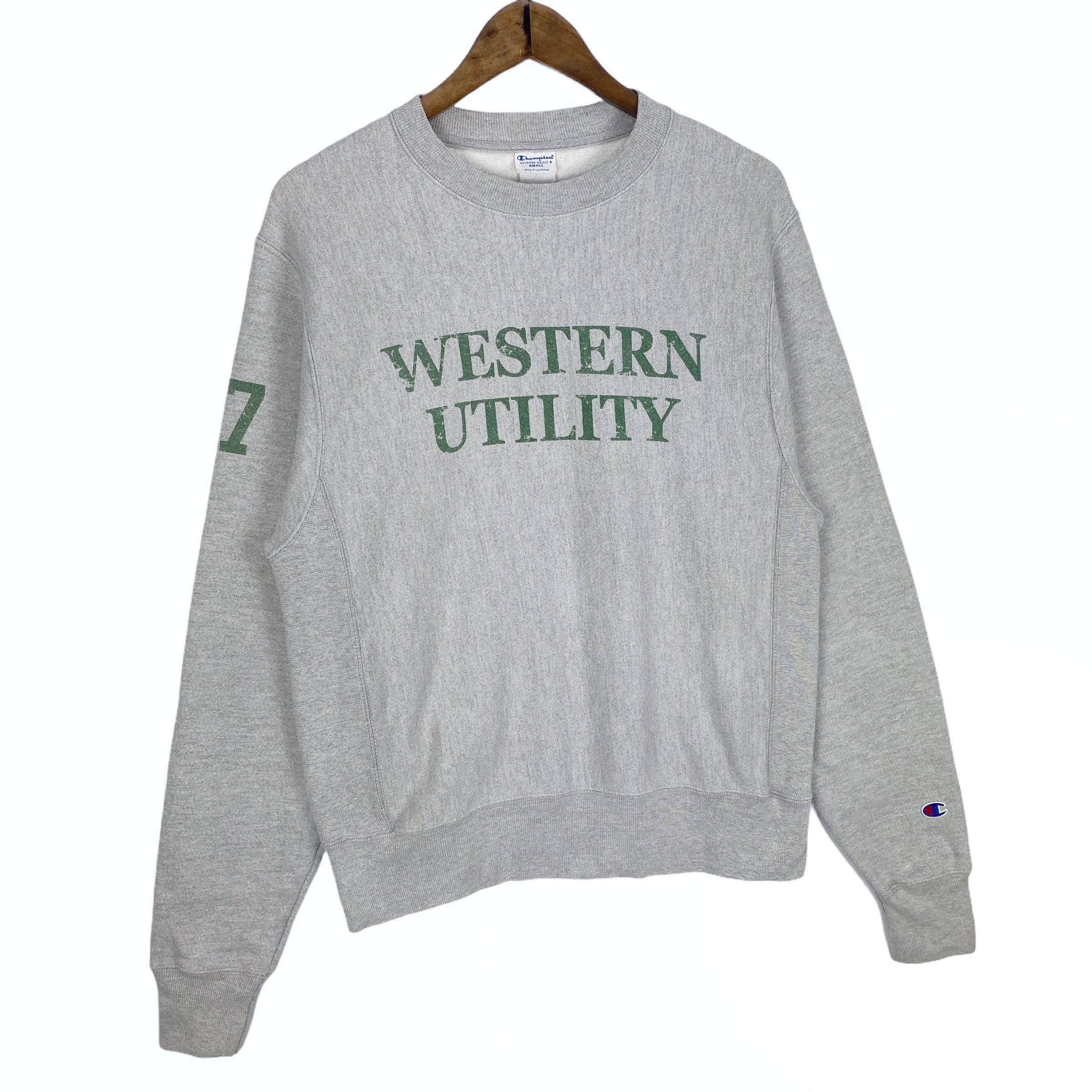 Vintage Champion Reverse Weave Western Utility Sweatshirt Grey Big