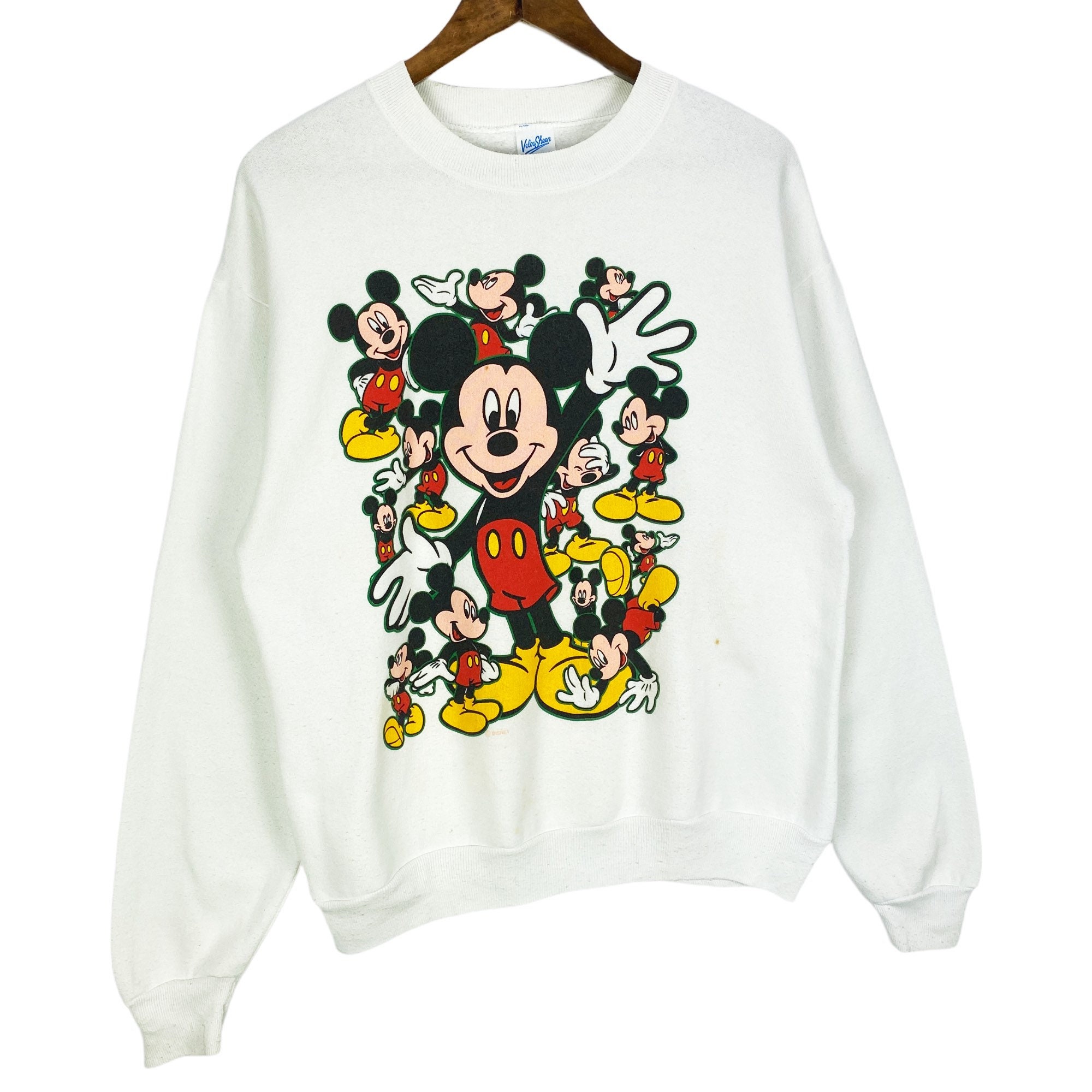 Vintage 90s Disney Mickey Mouse Sweatshirt Crewneck White Made in