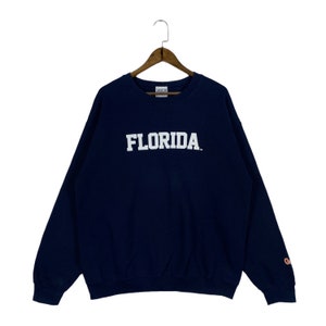 Vintage Florida Gators Sweatshirt Crewneck Big Logo Navy Blue Pullover Jumper Size L