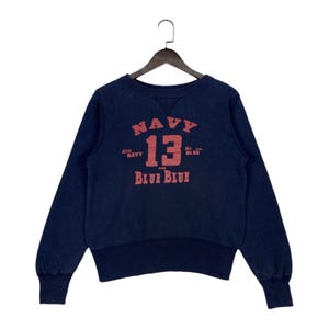 Vintage Blue Blue Japan Sweatshirt Navy Blue Made In Japan Pullover Jumper Size S