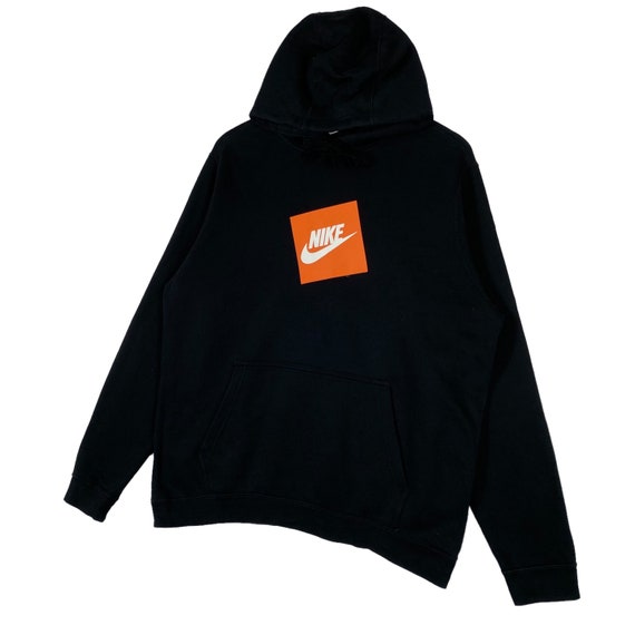 orange black and white nike hoodie