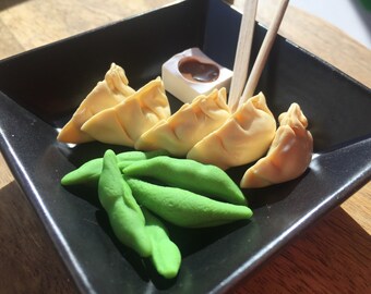 Gyoza Potstickers and Edamame Set for 18 inch dolls
