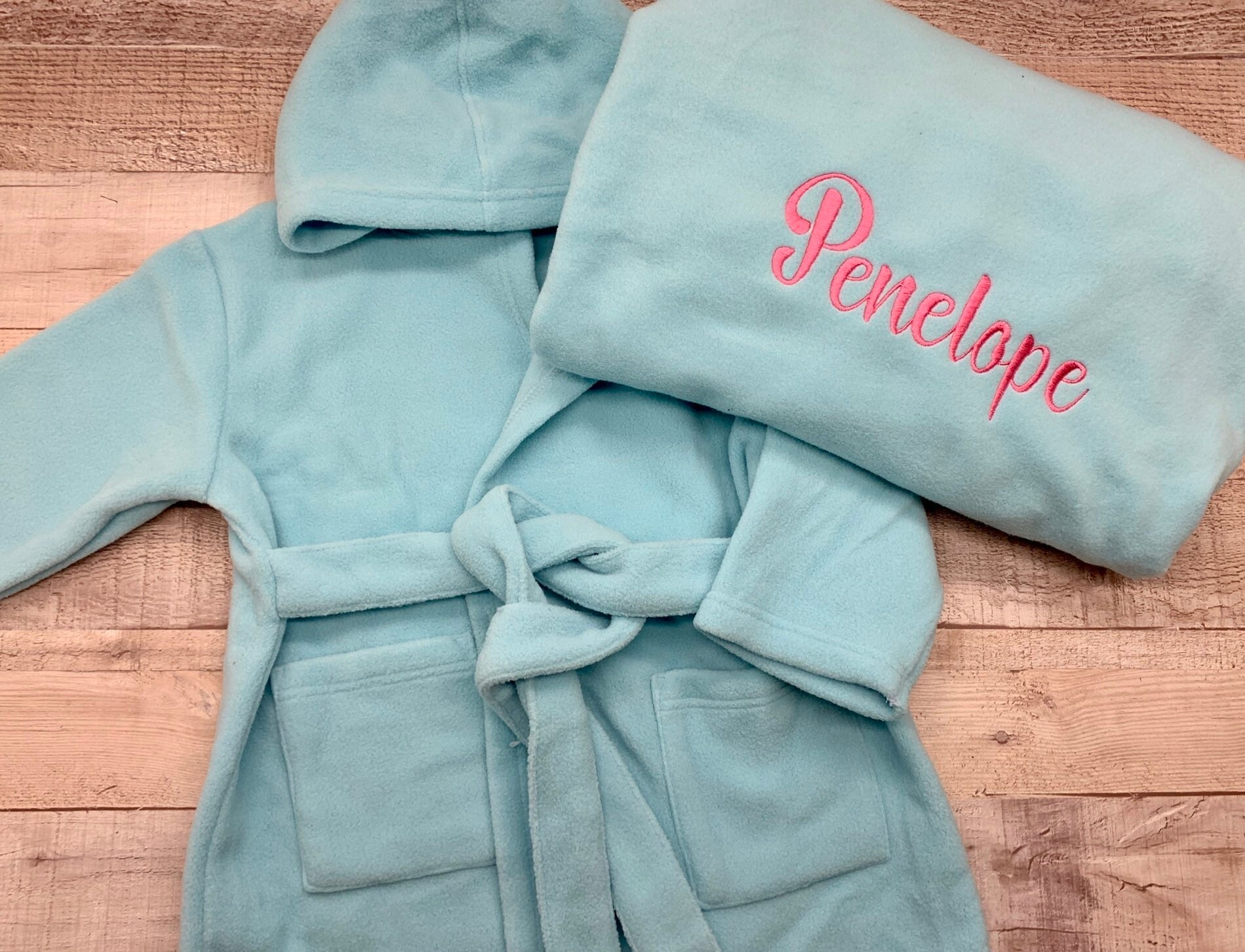 Toddler Fleece Robe Embroidered Name Personalized Toddler Etsy