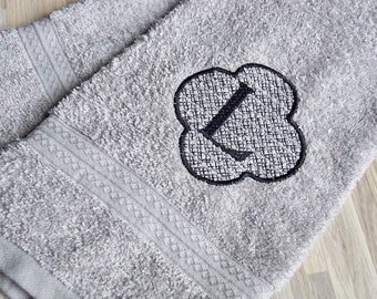Monograma Toalla Baño Toalla Toalla de Mano Gris Bordado Novia Ducha Regalo Housewarming