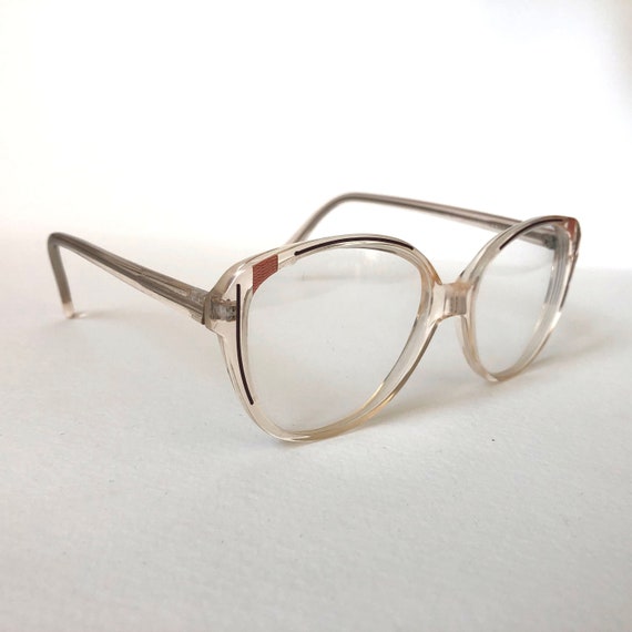 70s Vintage Transaparent frame pink frame oversiz… - image 6