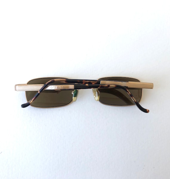 Guess 90s Vintage Matte Gold Frame Small Rectangu… - image 7