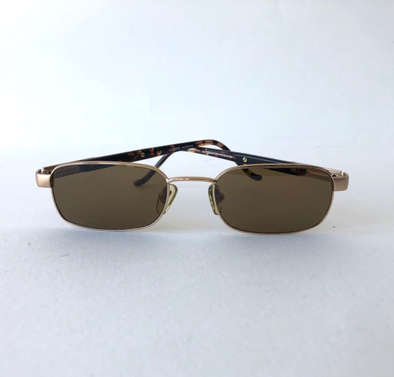 Guess 90s Vintage Matte Gold Frame Small Rectangu… - image 3