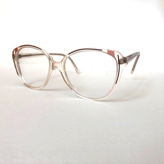 70s Vintage Transaparent frame pink frame oversiz… - image 1