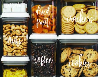 Custom Kitchen Jar Labels, Personalized Kitchen Labels, Kitchen Stickers, Pantry food labels, Labels to organize Pantry, Vinyl Decals