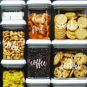 Benutzerdefinierte Küchenetiketten, Personalisierte Küchenetiketten, Küchenaufkleber, Lebensmitteletiketten, Etiketten zum Organisieren von Pantry, Vinyl Aufkleber