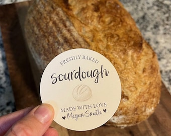 Sourdough Sticker Labels, Homemade Baked Goods, Sourdough Baked Goods, Sourdough Packaging Labels, Custom Sticker Labels