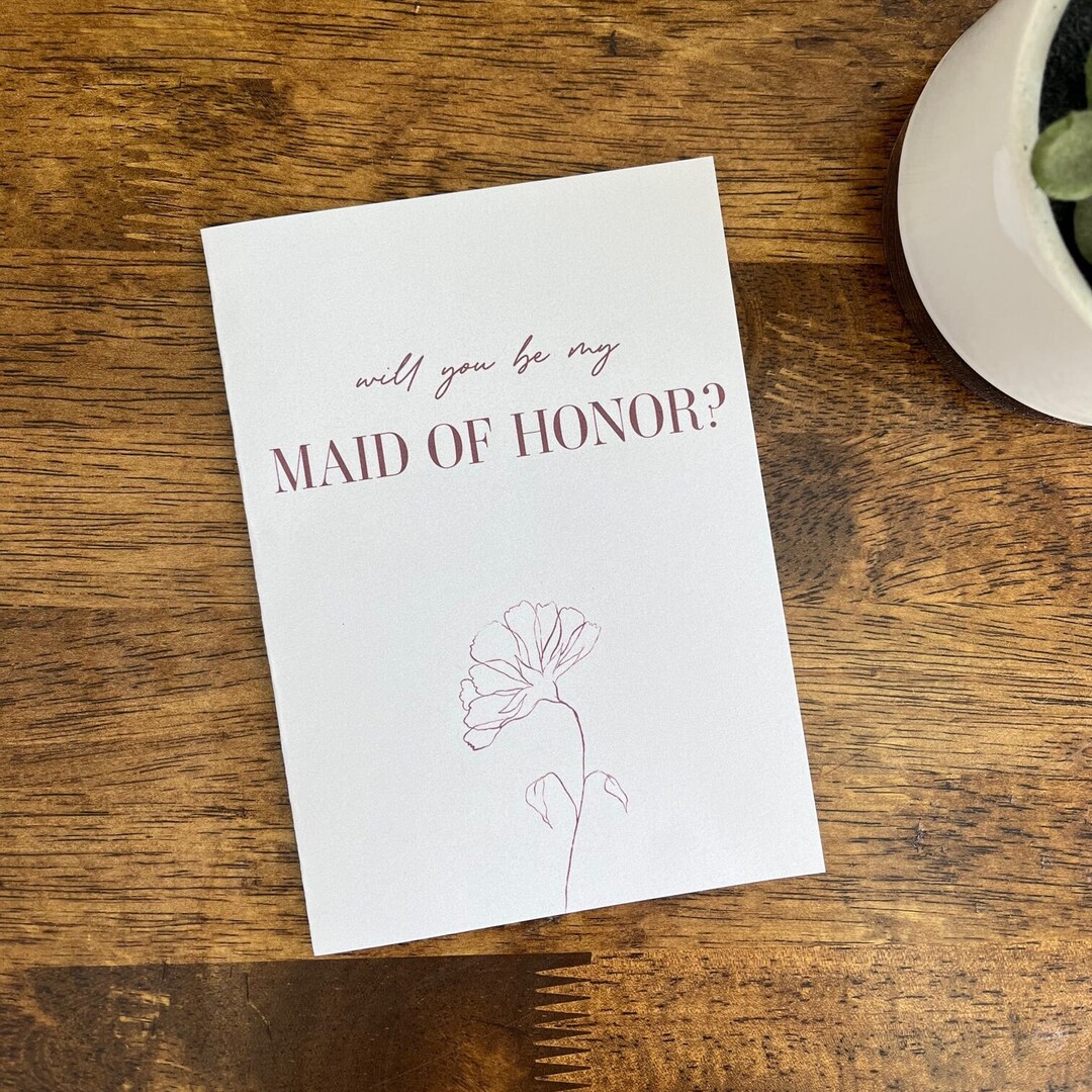 Printable Will You Be My Maid of Honor Card, Digital Card, Print at ...