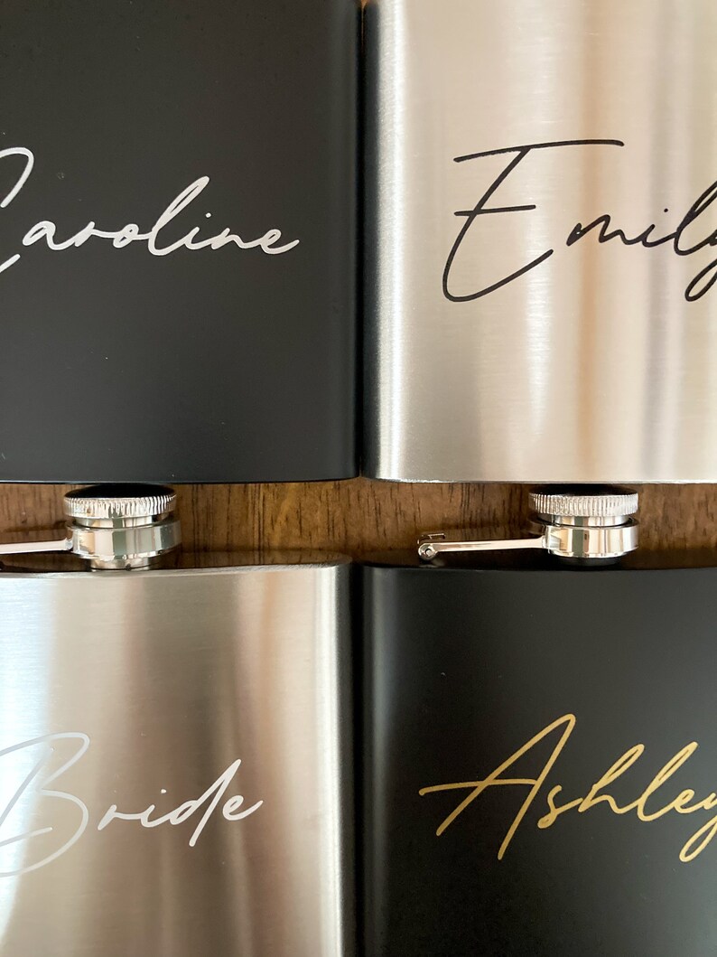 Custom Name Flask Personalized Flask Bridesmaid Flasks Etsy