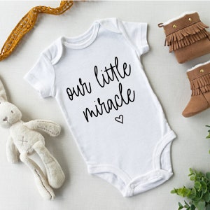 Our Little Miracle Onesie, Baby Onesie, Newborn Baby Outfit, Baby Shower Gift, Miracle Baby Onesie