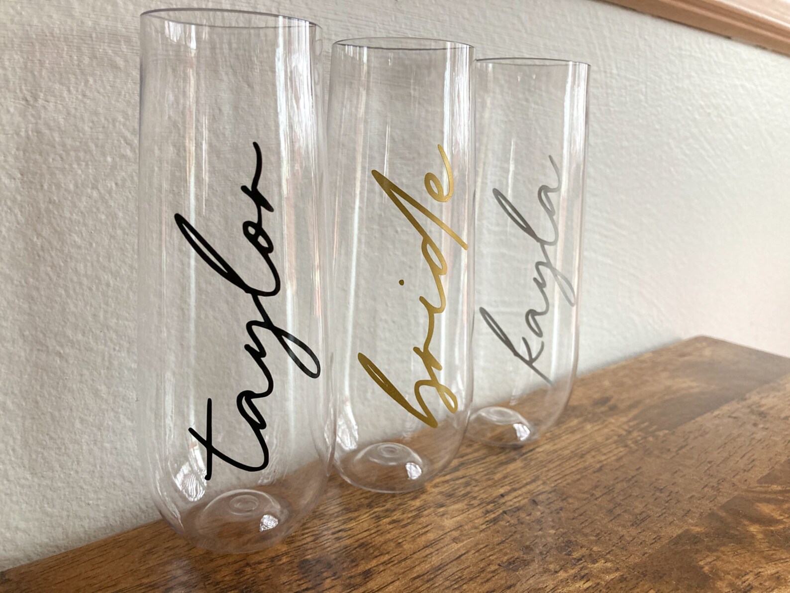 Champagne Flute Decals Custom Champagne Decals Personalized Etsy