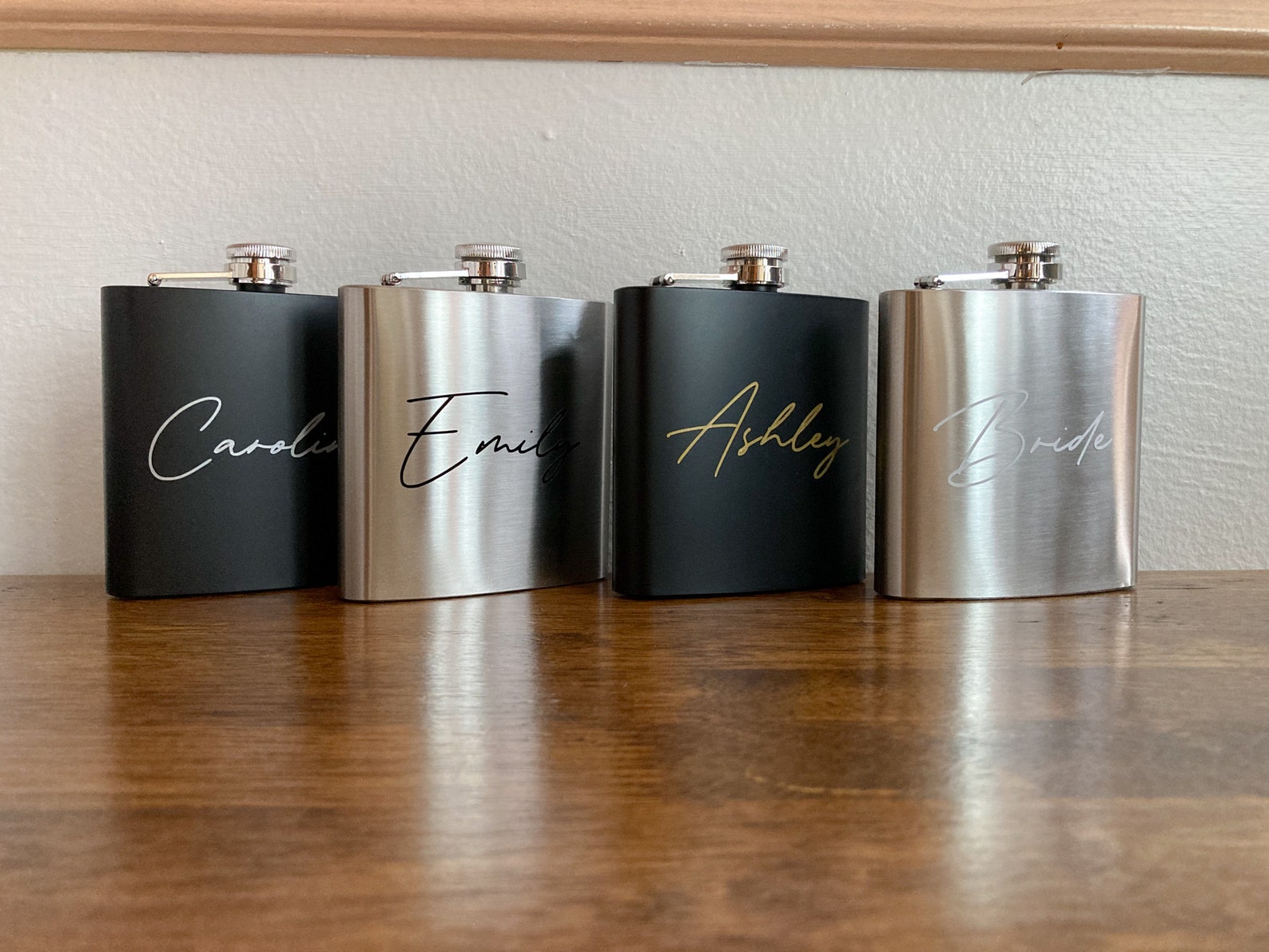 Custom Name Flask Personalized Flask Bridesmaid Flasks Etsy