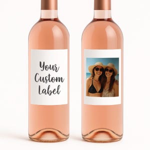 Custom Wine Bottle Label | Custom Photo Sticker for Wine Bottle | Bridal Party Proposal | Any Text or Photo | Waterproof Lables