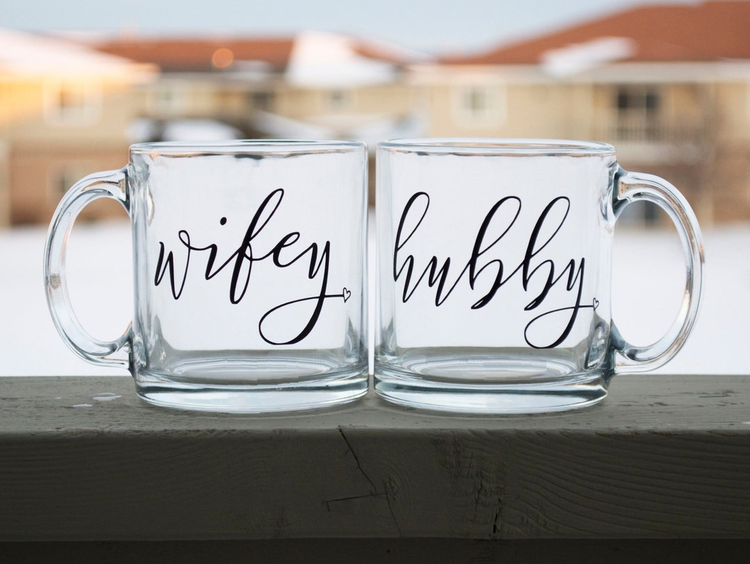 Wifey and Hubby Clear Coffee Mugs Mr. and Mrs. Coffee Mugs Etsy