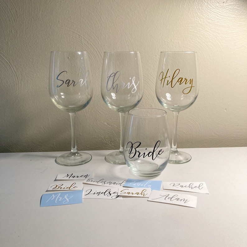 Wine Glass Decal Custom Name Vinyl Decal for Glass Etsy
