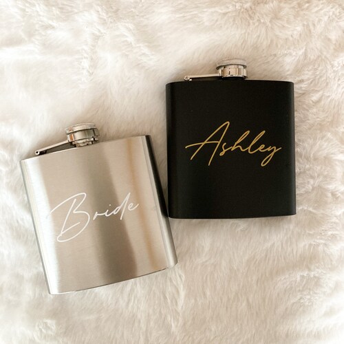 Custom Name Flask Personalized Flask Bridesmaid Flasks Etsy