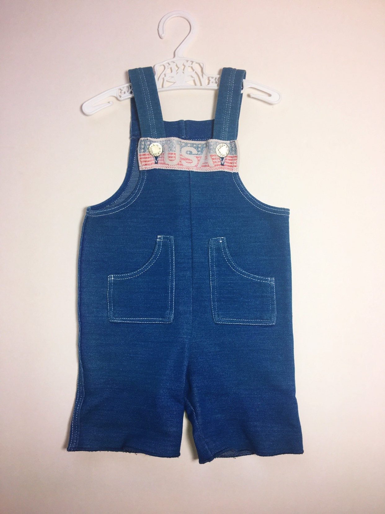 Vintage 1970's USA blue baby boy girl dungarees age 6-9 | Etsy
