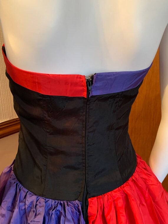 1980s vintage strapless corset prom party cocktai… - image 8