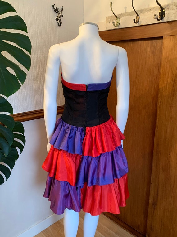 1980s vintage strapless corset prom party cocktai… - image 5